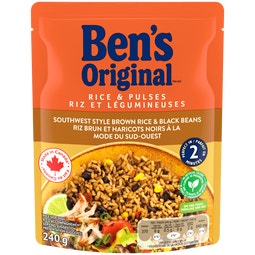 Riz brun et haricots noirs à la mode du Sud-Ouest Riz et légumineuses de marque BEN'S ORIGINAL(MC), 240 g image