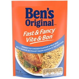Riz à saveur de poulet façon maison et riz sauvage VITE & BON(MC) de marque BEN'S ORIGINAL(MC), 132 g image