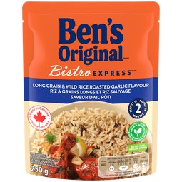 Riz à grains longs et riz sauvage à saveur d'ail rôti BISTRO EXPRESS(MC) de marque BEN'S ORIGINAL(MC), 250 g image