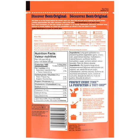 Riz à saveur d'ail et beurre SÉLECTION NATURELLE(MC) de marque BEN'S ORIGINAL(MC), 397 g