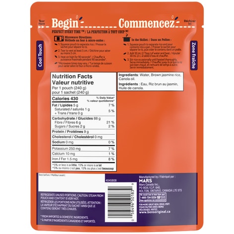 Riz jasmin brun BISTRO EXPRESS de marque BEN'S ORIGINAL