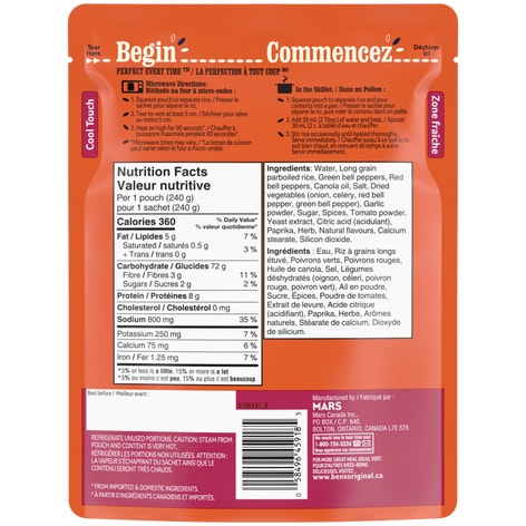 Riz style jambalaya BISTRO EXPRESS(MC) de marque BEN'S ORIGINAL(MC), 240 g