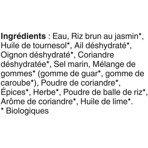 Riz au jasmin brun à saveur de coriandre et de lime BEN’S ORIGINAL(MC) Biologique, 240 g