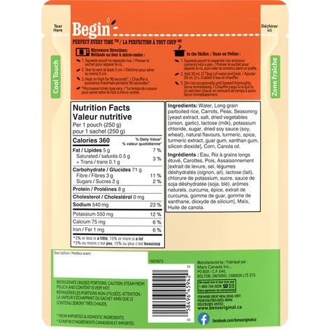 BEN'S ORIGINAL™ BISTRO EXPRESS™ Vegetable Medley Rice, 250g