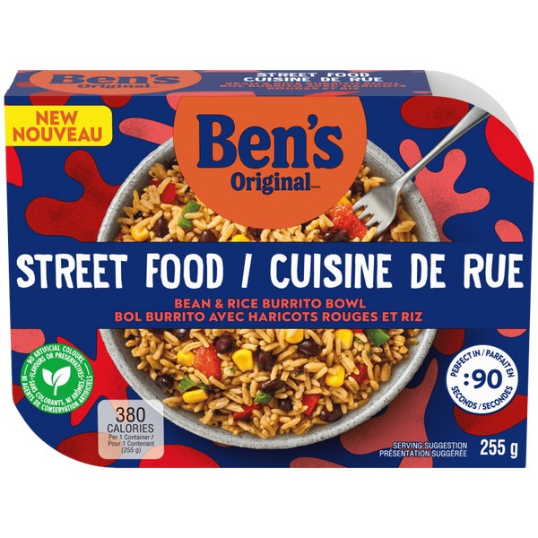BEN'S ORIGINAL Cuisine de Rue Bol Burrito avec Haricots Rouges et Riz, Plat Préparé, au Micro-ondes en 90 Secondes, 255 g