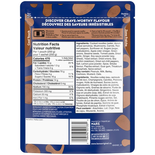 Ben's Original (MC) Cuisine de Rue Nouilles Style BBQ Coreen, 250g