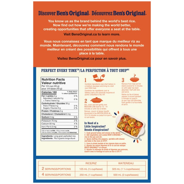 BEN'S ORIGINAL™ Quick Cook Long Grain Rice, 1.6kg