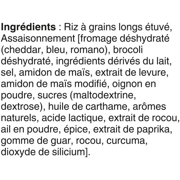 Riz à saveur de brocoli et cheddar VITE & BON(MC) de marque BEN'S ORIGINAL(MC), 132 g