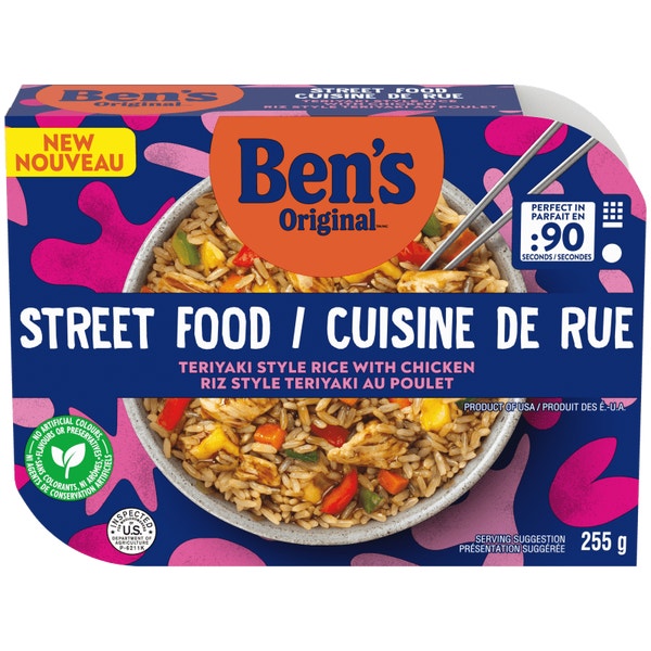 BEN'S ORIGINAL Cuisine de Rue Riz Style Teriyaki au Poulet, Plat Préparé