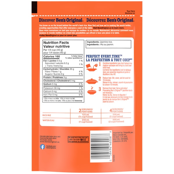 BEN'S ORIGINAL™ Jasmine Rice, 460g