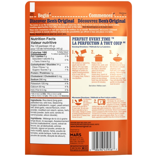 BEN'S ORIGINAL™ FAST & FANCY™ Fine Herb & Wild Rice, 132g