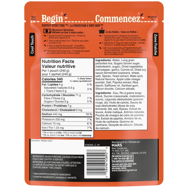 BEN'S ORIGINAL™ BISTRO EXPRESS™ Korean  BBQ Flavour, 240g