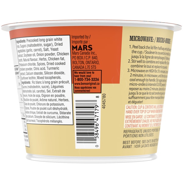 BEN'S ORIGINAL™ Roasted Chicken Flavour Rice Single Serve Cup, 68 g