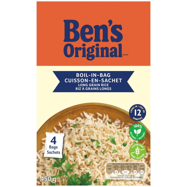 BEN'S ORIGINAL™ Boil in Bag Long Grain Rice, 450g