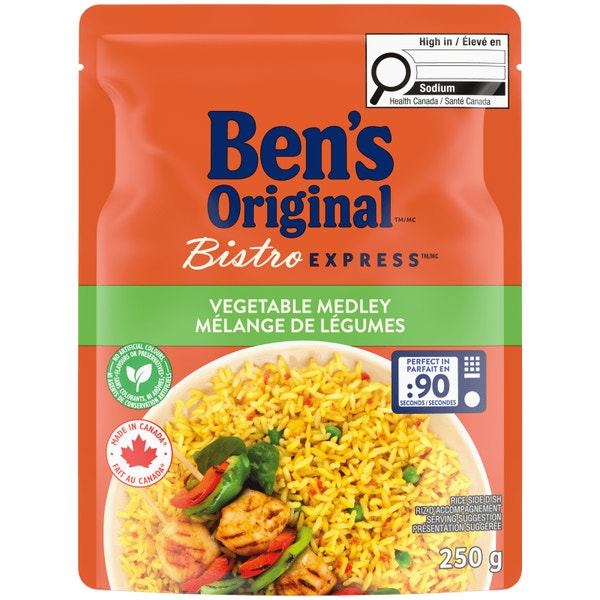 Riz avec mélange de légumes BISTRO EXPRESS(MC) de marque BEN'S ORIGINAL(MC), 250 g
