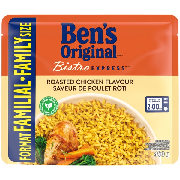 BEN'S ORIGINAL BISTRO EXPRESS Riz d'Accompagnement Saveur Poulet Rôti, Format Familial, sachet de 490 g