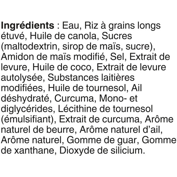 Riz à saveur de beurre et ail BISTRO EXPRESS(MC) de marque BEN'S ORIGINAL(MC), 250 g