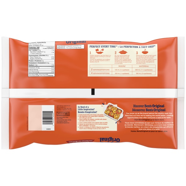 Riz de marque BEN'S ORIGINAL(MC) CONVERTED(MC), 2.2kg