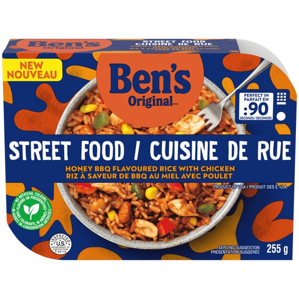 BEN'S ORIGINAL Street Food Honey BBQ Flavoured Rice with Chicken, 255 g