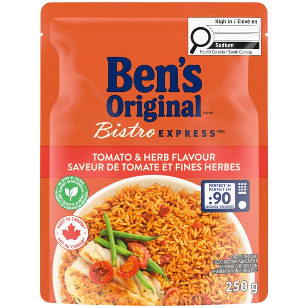 Riz à saveur de tomate et fines herbes BISTRO EXPRESS(MC) de marque BEN'S ORIGINAL(MC), 250 g
