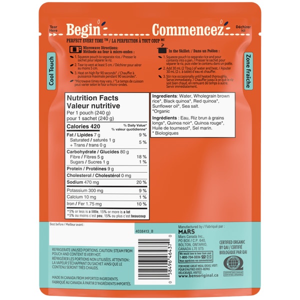 BEN'S ORIGINAL™ Organic Quinoa & Brown Rice With Sea Salt, 240g