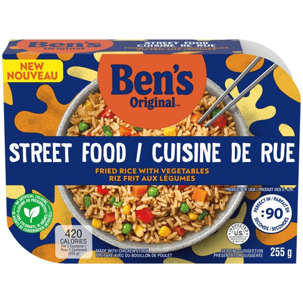 BEN'S ORIGINAL Cuisine de Rue Riz Frit aux Légumes, Plat Préparé, au Micro-ondes en 90 Secondes, 255 g