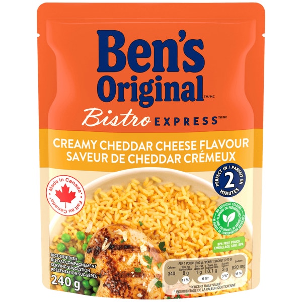 Riz à saveur de cheddar crémeux BISTRO EXPRESS(MC) de marque BEN'S ORIGINAL(MC), 240 g